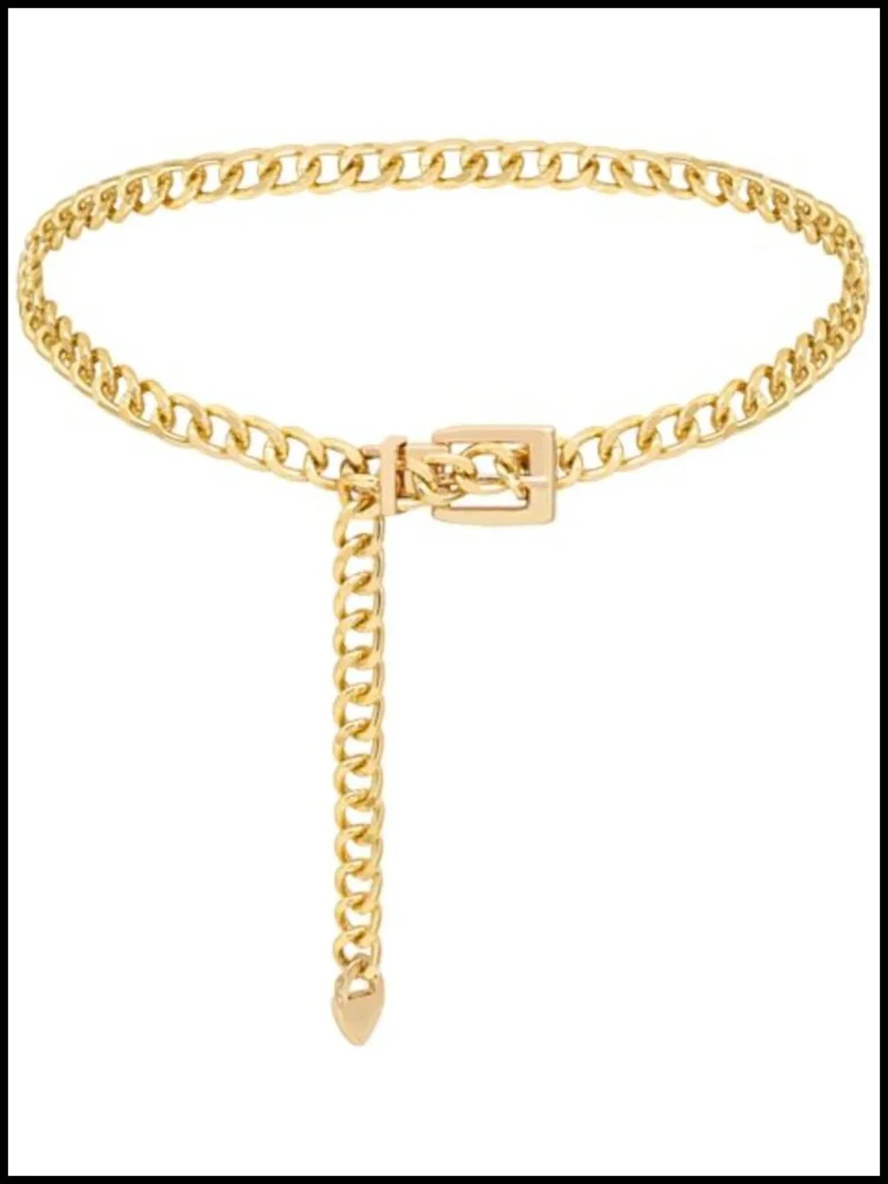 Chunky Gold Chain Waist Belt for Women, Adjustable Link Belt